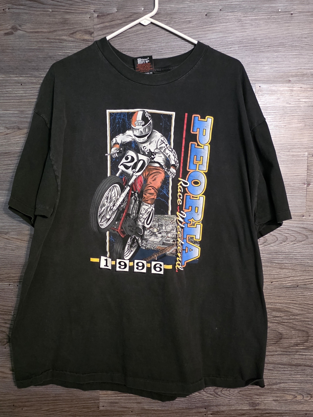 Harley-Davidson Black Graphic Moto Tee with Red & Orange Accents